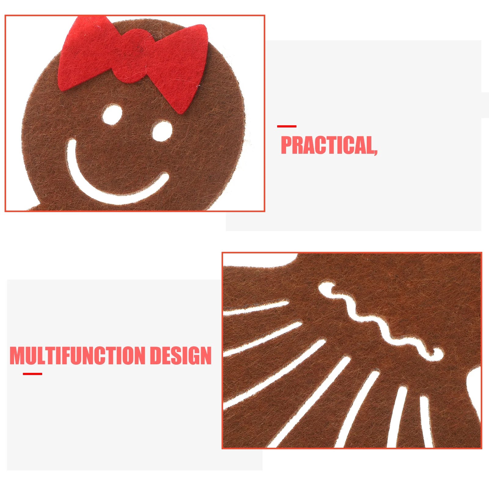 12Pcs Gingerbread Man Cutlery Bags Festive Christmas Table Decoration Reusable Fork and Knife Pouches Banquet Tableware