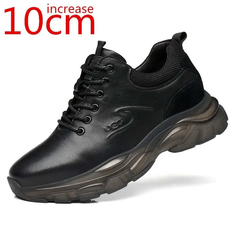 Casual Sneakers Heightening Shoes for Men 10cm Inner Height Increasing Shoe Cowhide Elevator 8cm Invisible Leather Shoes for Men