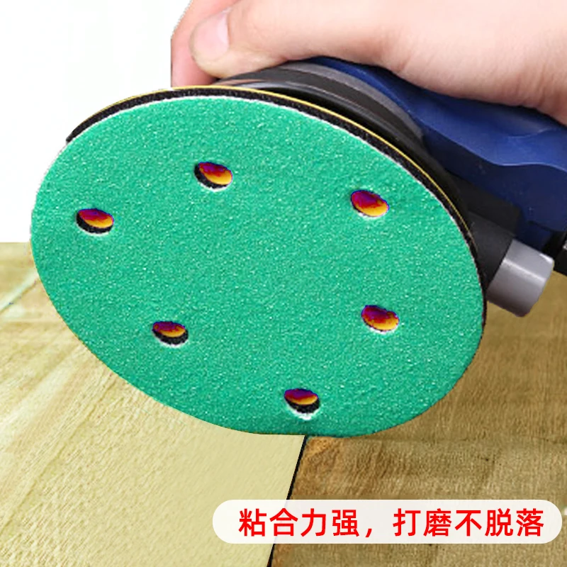 

ATPRO 5 Inch 6 Hole Green Dry Sandpaper 80-400grit Car Paint Grinding Furniture Polishing 125MM Plush Self-adhesive Disc Abrasiv