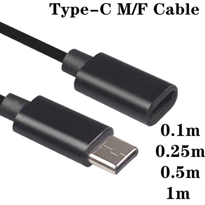 Usb C Type-c Extension Cord Type-c Male To Female Fast charging Date Short Cable Extensor Charger Connector 10CM/25CM/0.5M/1-2M