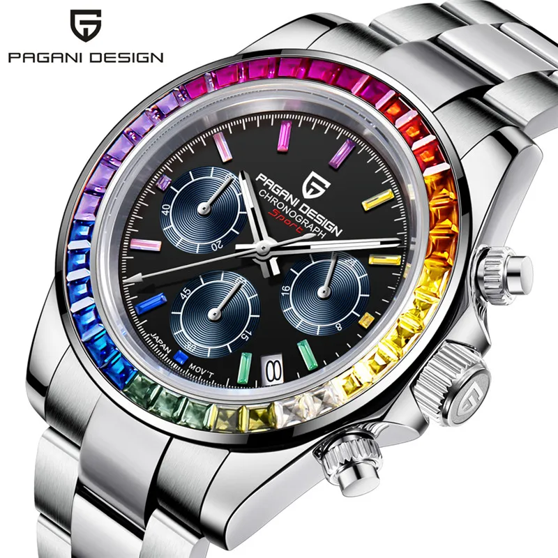 

PAGANI DESIGN Chronograph Stop Watch for Men Sapphire Luxury Brand VK63 Ceramics Bezel Quartz Watches Relógios Masculino Reloj