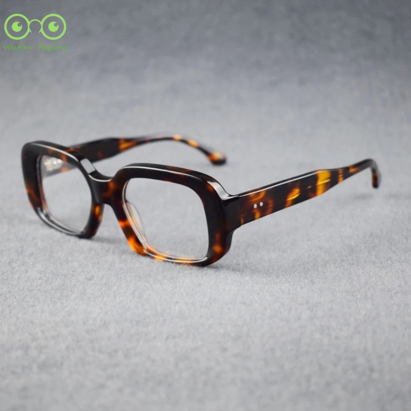 

Classic Fashion 2025 Summer Men and Women Tortoiseshell Glasses Frame Pure Handmade Square Multicolor Carved Glasses Frame