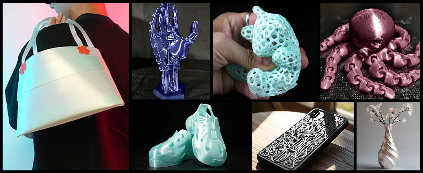 SUNLU 2 kg TPU-Seidenfilament, 1,75 mm, 1 kg Spule, flexibles, glänzendes Seidenfilament mit glatter Oberfläche für FDM-3D-Drucker, 98 A TPU-SEIDE – Detail 11