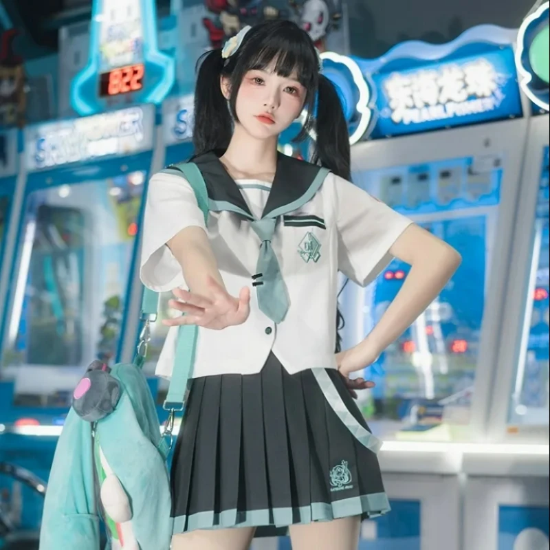 Cartoon Animation Hatsune Miku Anime Cosplay Peripheral Suit Uniform Pleated Skirt Sailor Suit College Style