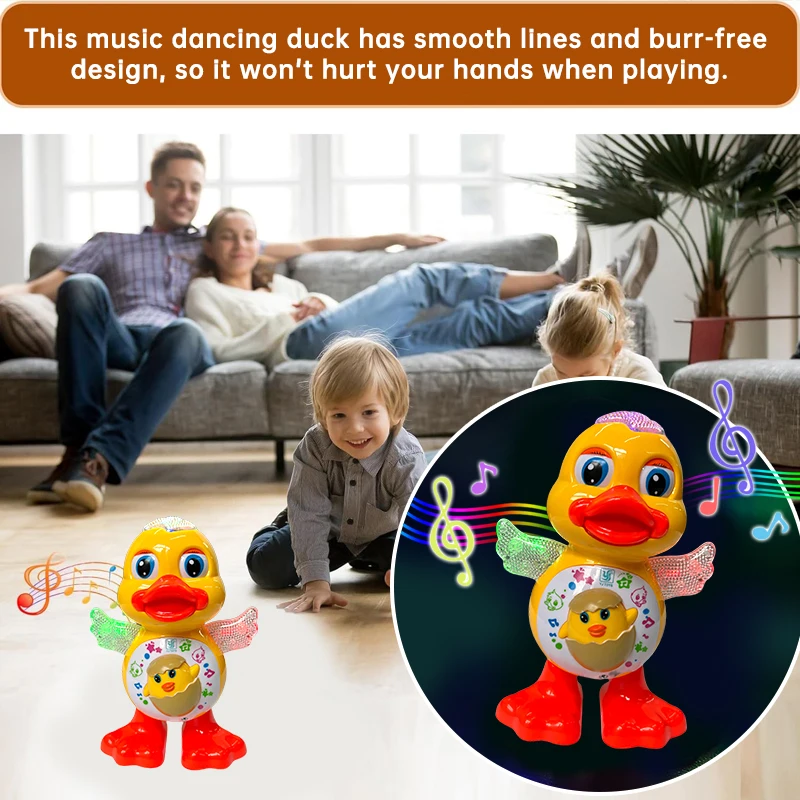 لعبة بطة متأرجحة للرقص اللطيف للأطفال، صوت كهربائي وخفيف، هدية للأطفال