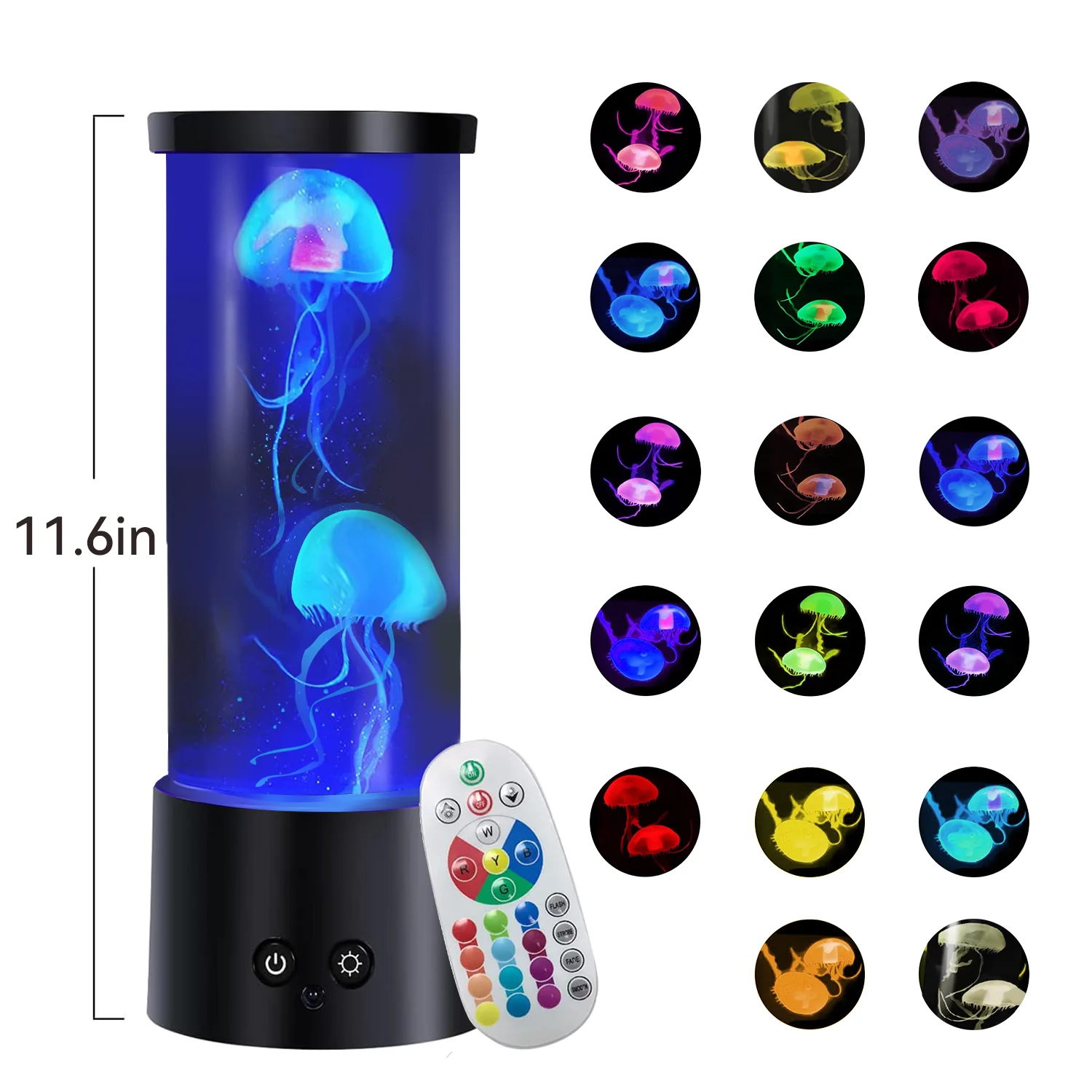 17-color adjustable desktop decorative atmosphere light, LED bedroom mood night light, 3D creative ocean aquarium light