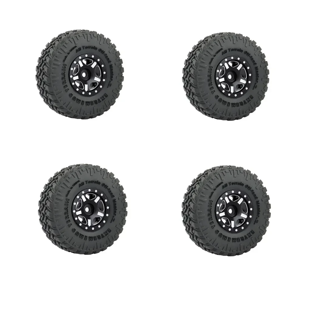 

4PCS SCX24 Metal Wheel Rims and Rubber Tires Kit for 1/24 RC Crawler Car Axial SCX24 90081 AXI00001 AXI00002 Wheel Parts