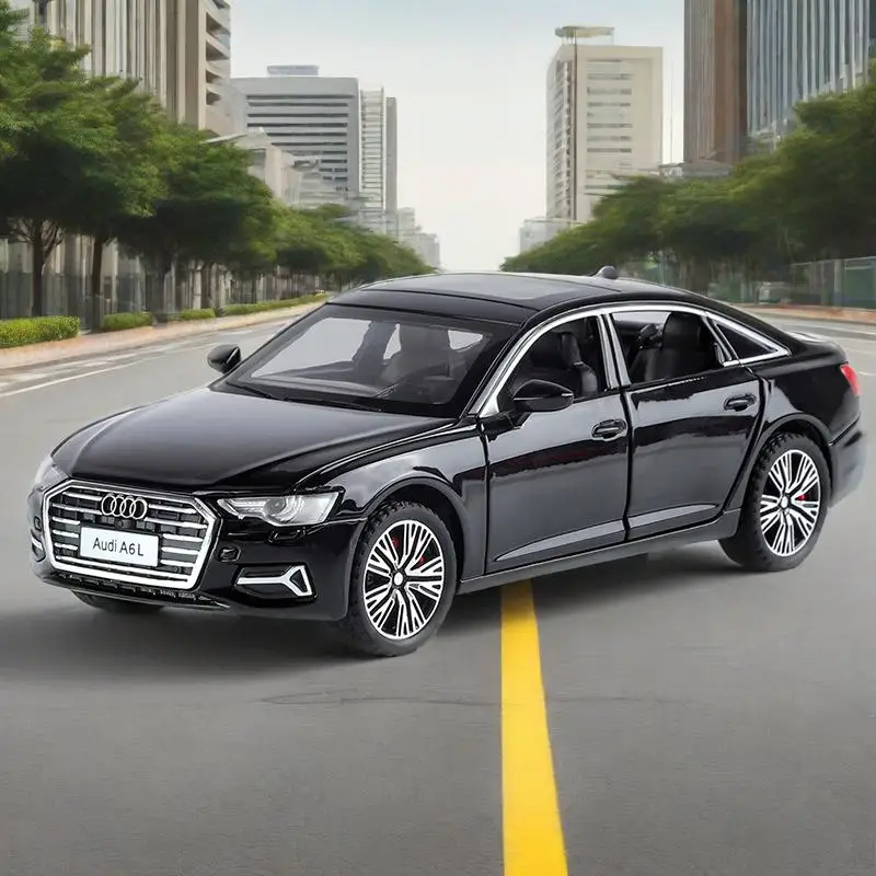 

1:32 Audi A6L Luxury Car High Simulation Alloy Car Model Diecast Metal Sound Light Pull Back Collection Kids Toy Gifts