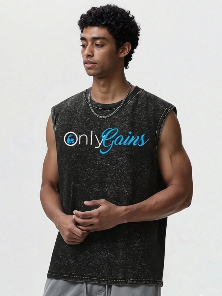 Only Gains Washed Tank Fashion Summer Sleeveless Round Neck Harajuku Sports Vests 2026 Hiphop Dance Wear Casual Daily Tops