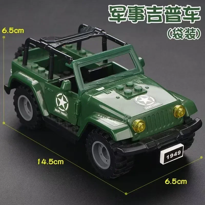 MOC Militär-Spezialpolizei Kugelsicherer Schild Hummer Jeep Explosionsgeschütztes Auto Bausteine Militärwaffen Zubehör Spielzeug – Detail 10
