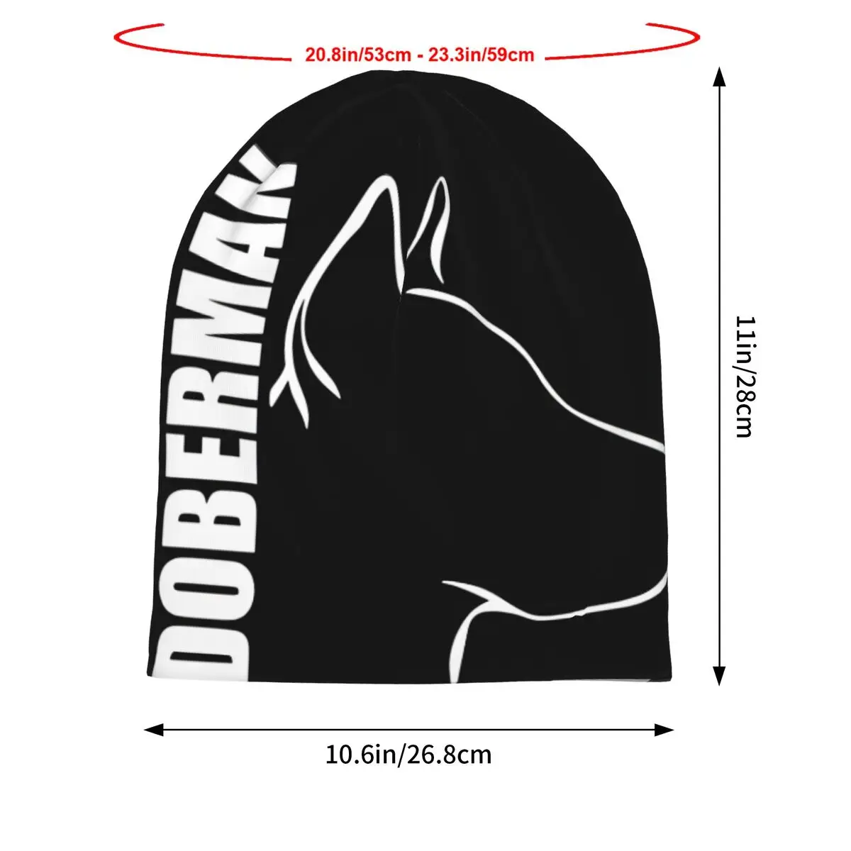 DOBERMAN - Outline Profile Iphone Case Autumn Female Thin Beanies Double Used Cycling Bonnet Hats