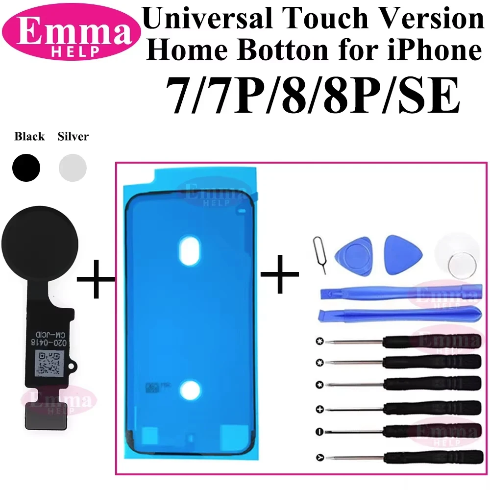 EmmaHelp 1 szt. Wersja dotykowa Flex przycisku Home do iPhone 7 8 Plus SE2020 Uniwersalne rozwiązanie z funkcją powrotu do ekranu, narzędzie do naprawy