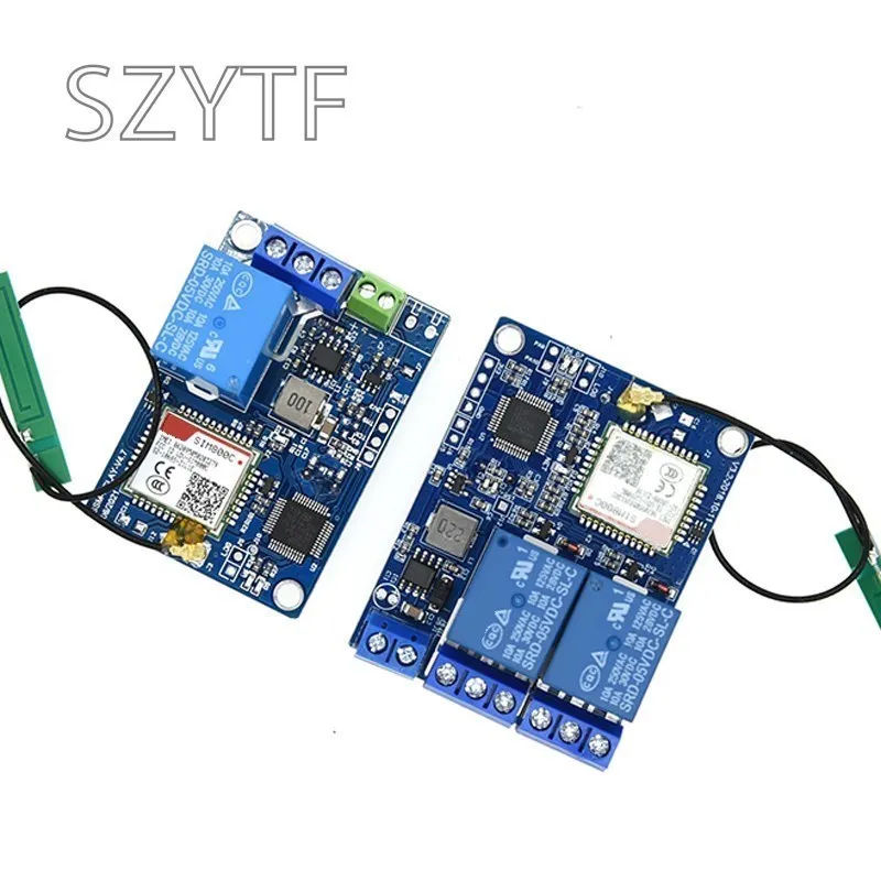 1/2 Channel GSM Relay Smart Switch Module, Smart Home SMS GSM Remote Control Switch SIM800C STM32F103CBT6 