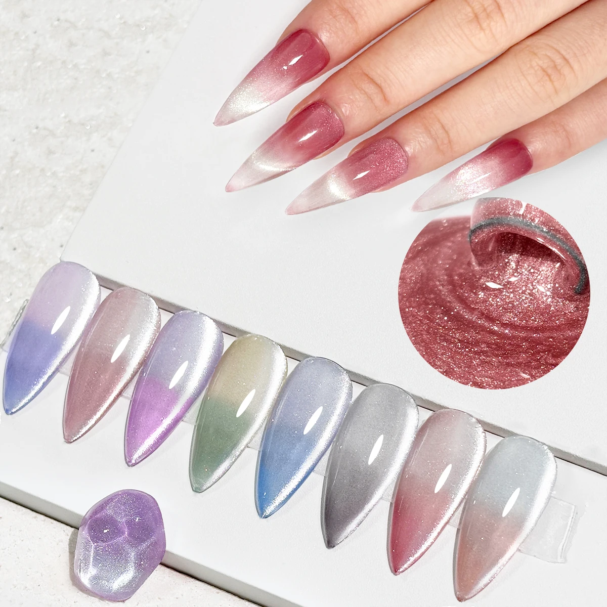 0.24 oz Reflective Glitter Hot Gel Nail Polish - Color change, absorbs UV LEDs, and is fragrance-free for hands, feet, and nails