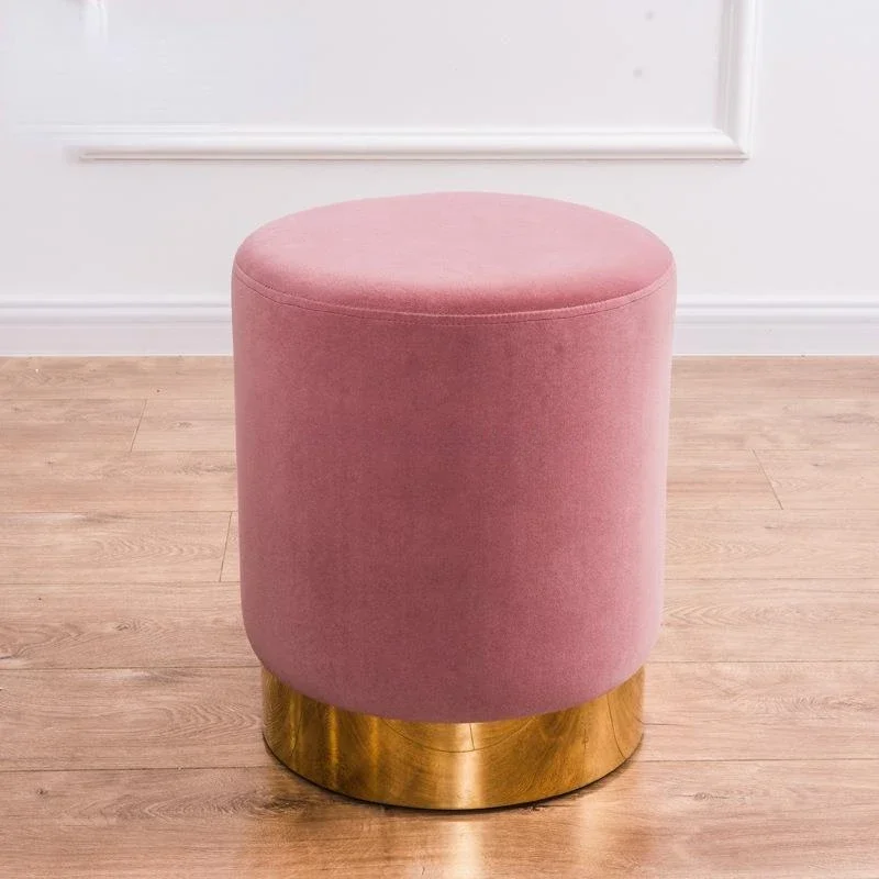 

Soft Round Shoe Stool Dressing Vanity Pouf Entrance-hall Footrest Bench Footstool for Chaise Lounge Recliner Chair Sofa