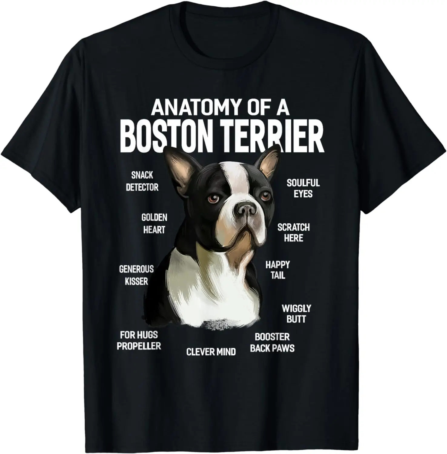 Anatomy of a Boston Terrier Dog Funny Gift T-Shirt