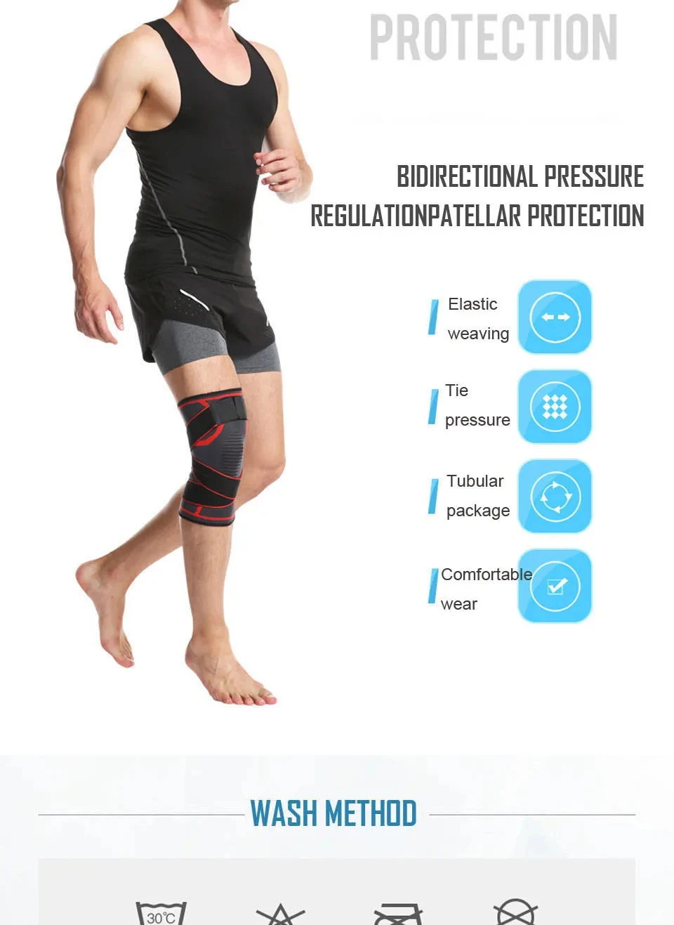 1pc Sport Fitness Knie Pads Unterstützung Bandage Hosenträger Elastische Nylon Sport Kompression Hülse für Basketball – Detail 5