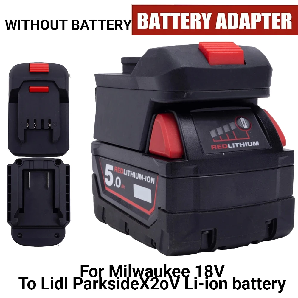 Adaptador para ferramentas de íon-lítio Lidl Parkside X20V PARA Milwaukee/Bosch/Makita 18V Adaptador de bateria de íon-lítio acessório de ferramenta elétrica