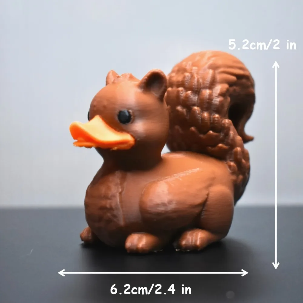 Fun Squirrel Duck Christmas Decorations Durable Plastic Ornaments in Cartoon Style, No Need for Power Supply