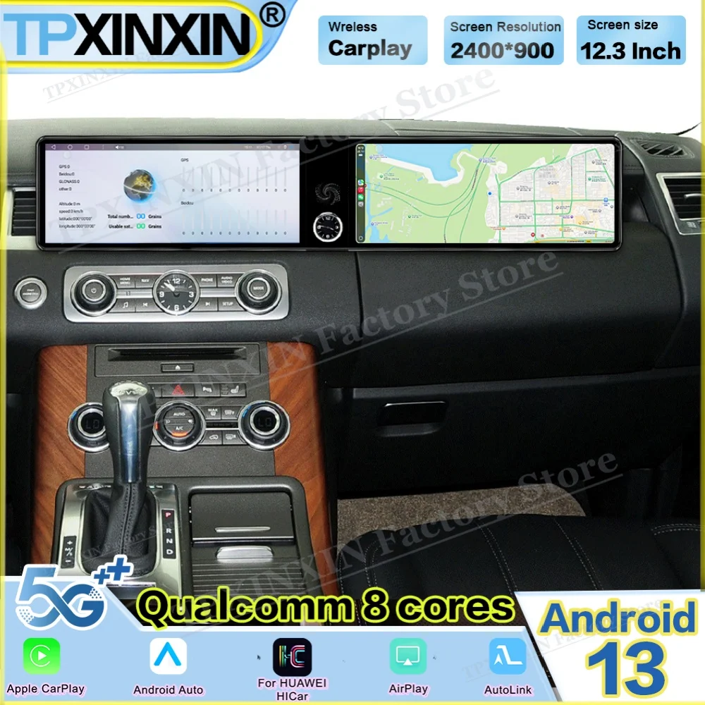 

8-ядерный двухэкранный Android Auto для Range Rover Sport 2010-2013: автомобильная магнитола, мультимедиа, GPS-навигация, стерео-ресивер, головное устройство