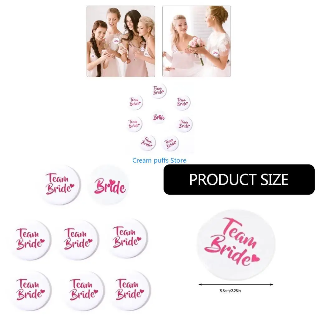 

50LE 6/8/11Pcs Bachelorette Party Badges, Bride and Bride Squad Pins Wedding Party Button Pins for Wedding, Bridal Showers