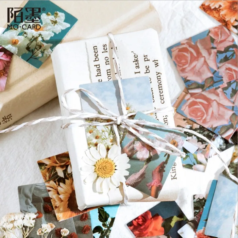 46 Stück verpackte florale Momente-Aufkleber, Pflanzenthema, kreative Dekoration, Album, Sammelalbum, Tagebuch, Collage, Designmaterialien