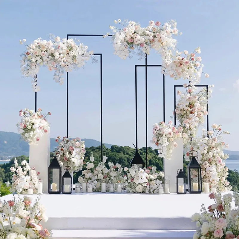 

4pcs Wedding Aisle Sign Flower Prop Banner Display Stand Party Stage Direction Signs Rack Floral Balloon Arch Backdrops