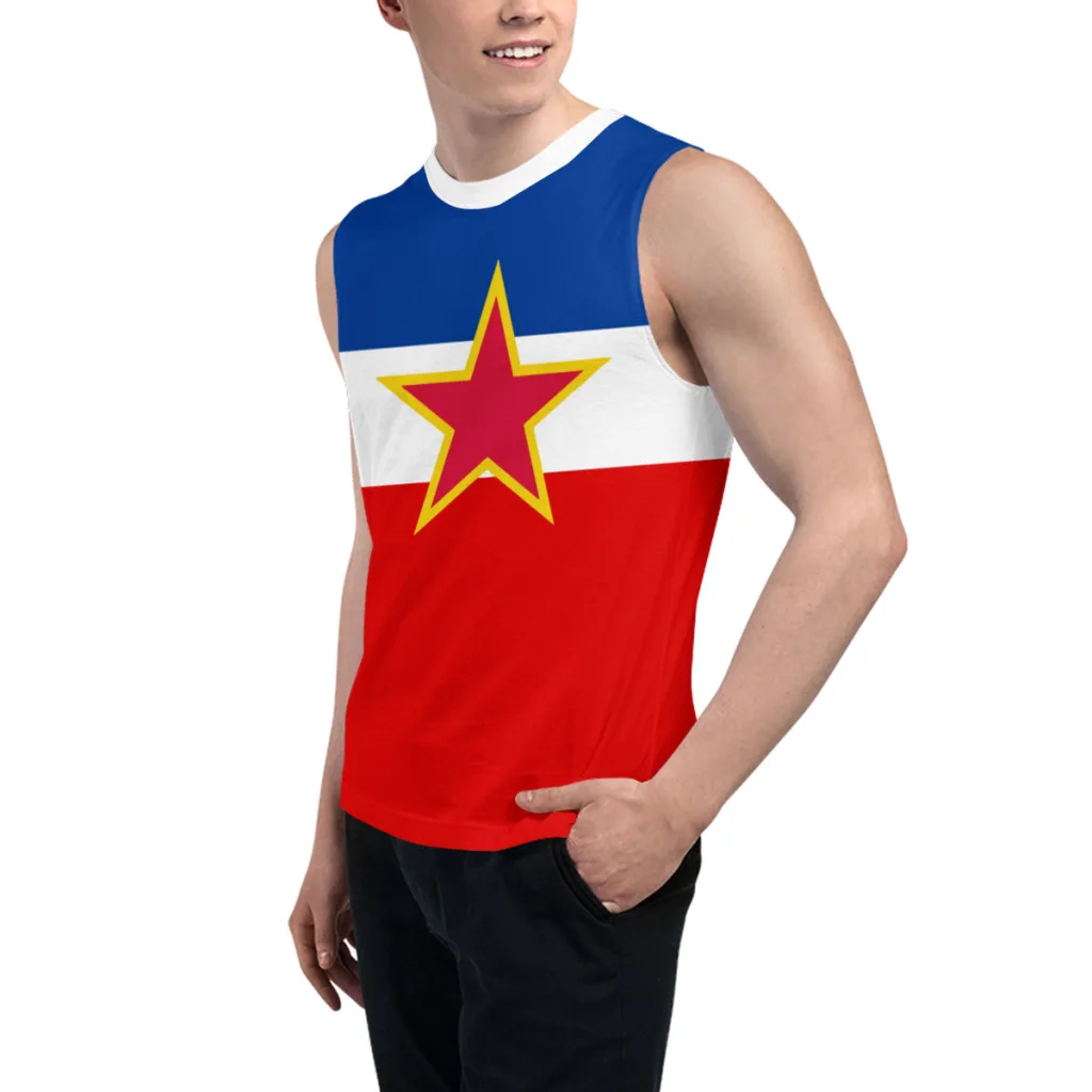 Sleeveless T-shirt Yugoslavia Flag 3D Men's Boys Tshirt Gyms Tank Tops Fitness Joggers Basketball Training Vest