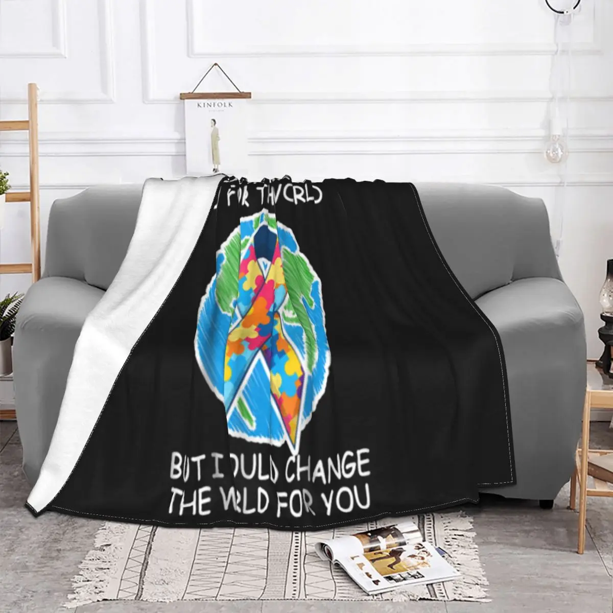 I Wouldnt Change You For The World Autism Awareness Vacation Comical Beautiful Pattern Punk Throw Blanket