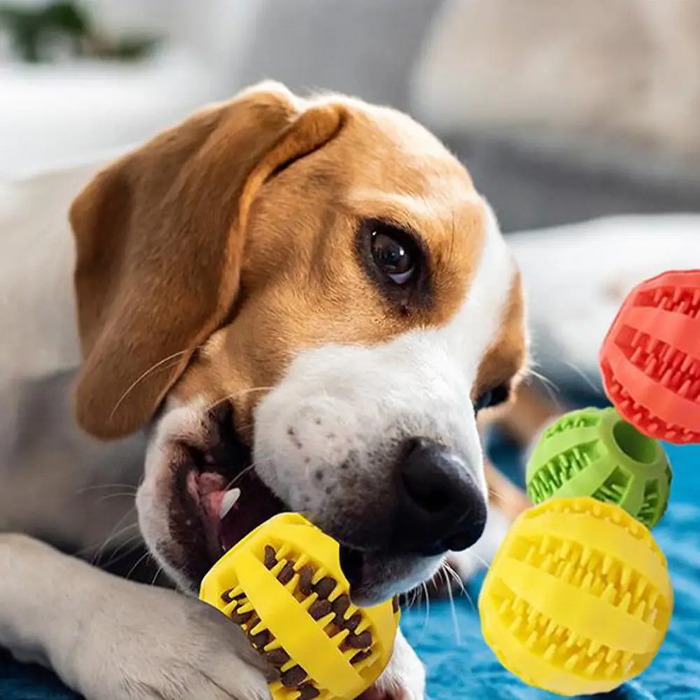 Verbesserte Hundefutterbälle Interaktives Hundespielzeug Gummibälle für Kleine und Große Hunde Welpen Katzen Kauspielzeug zur Zahnreinigung – Detail 14