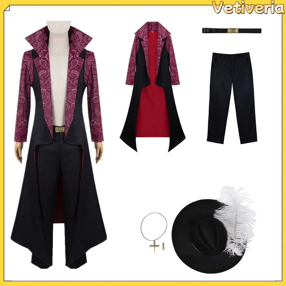 

Взрослый мужской костюм Дракулы Михоке для косплея, плащ, халат, шляпа, аниме, одна ролевая игра, фантазийные нарядные костюмы для вечеринок на Хэллоуин