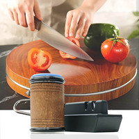 Knife Sharpener Tool, Rolling Knife Sharpener 5 in 1 Kit Plastic Base Knife Sharpener Scissor Slot - Roller Sharpener for Knives