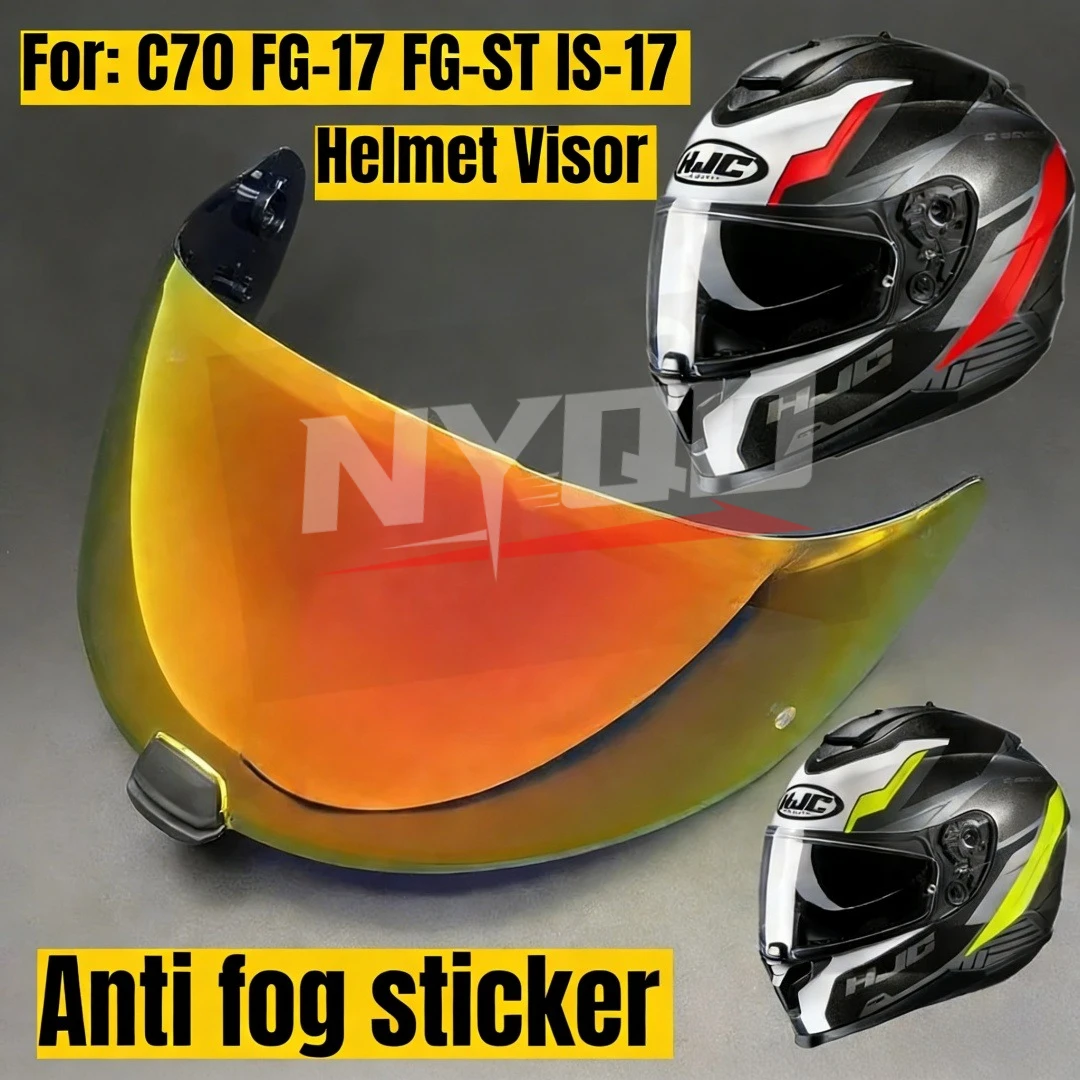 

HJ-20M Helmet Visor For C70 FG-17 FG-ST IS-17 Motorcycle Helmet Shield Uv Protection Change Color Helmet Lens Anti Fog Sticker