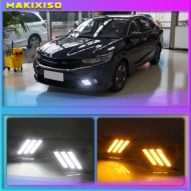 

2pcs For Honda ENVIX 2019 LED Daytime Driving Running Light DRL Car Fog Lamp 6000K White Turn Yellow Turn Blue Light