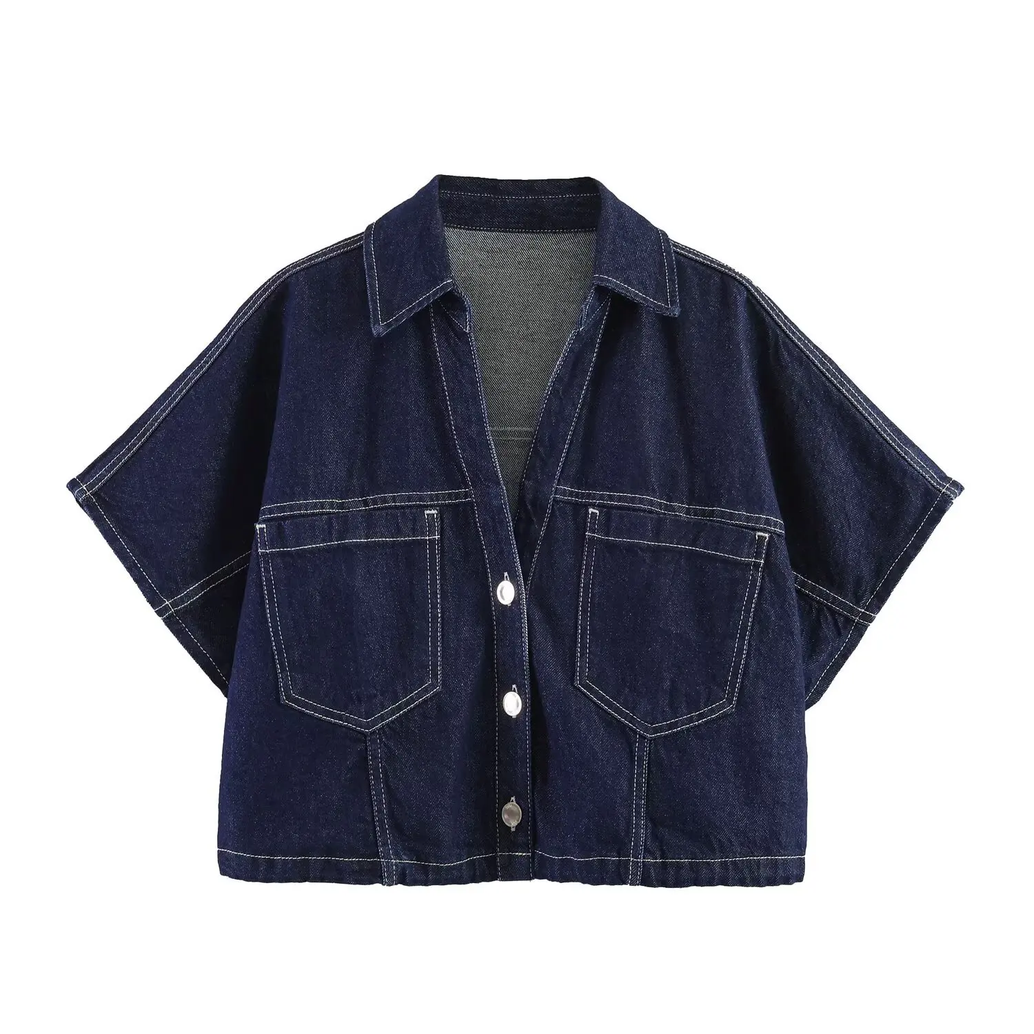 Fashionable Denim Skort Set Women's Cross-Border Clothing Organic Cotton Casual Leisure Short Shirt Skirt Pants Ensemble