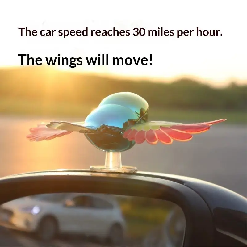 Flying Bird Car Ornament 1/2 Pack Automatic Bright Color Auto Exterior Decor for Daily Commute Use