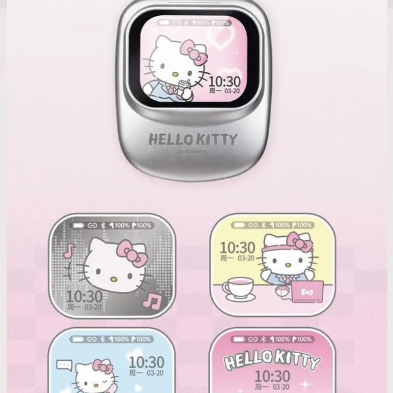 Kawaii Sanrio HelloKitty Cute Cartoon Smart Display Wireless Buds Creative Birthday Gift Set Anime Portable Holiday Toys view 5