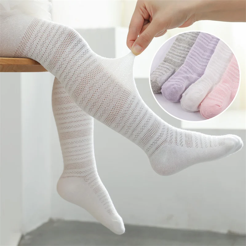 

Spring Summer Thin Mesh Girls Tights Breathable Combed Cotton Striped Baby Pantyhose Children's Fashion Princess Leggings 1-5Y