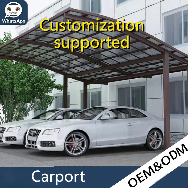 Customized Modern Vehicle Carport Sturdy Aluminum Frame Polycarbonate Roof Sustainable Rainproof Sunshade For Easy Parking