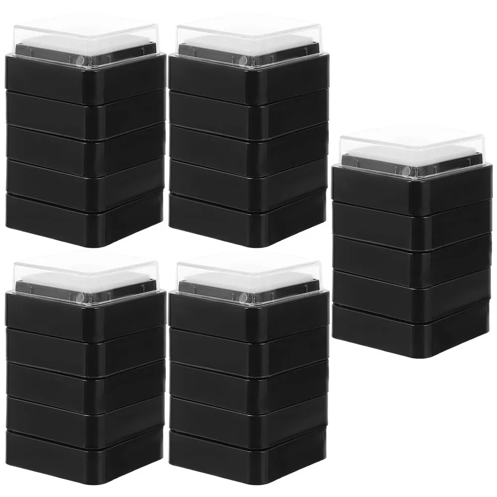 25 قطعة منصات الحبر فارغة مربع DIY بها بنفسك منصات ختم لسجل القصاصات النسيج الخشب متعددة الوظائف صياغة مختمة مكتب التموين #3