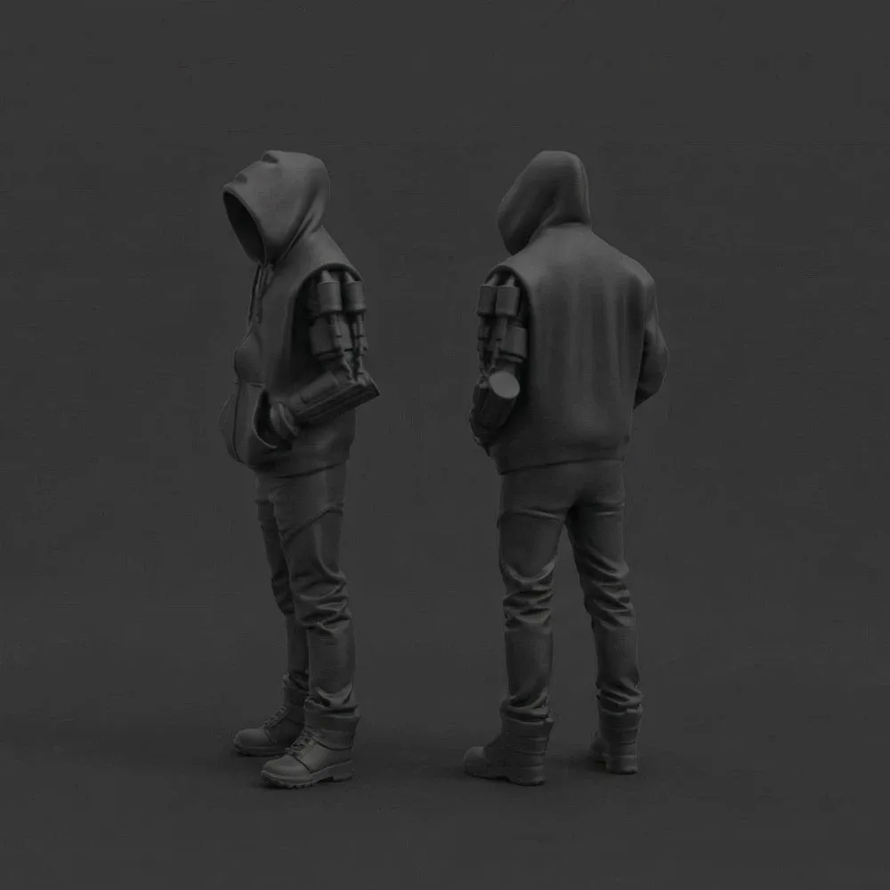 Creative 3D Printed Streetwear Style Figurine Unique Natural Pose Punk Hoodie Statue Home Decor Crafts Home Decoration