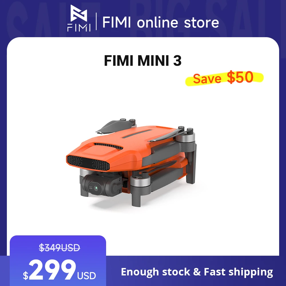 

MINI 3 FIMI Foldable GPS RC Quadcopter 245g 4K HDR Camera Drone,RTF3-Axis Gimbal Stabilization, 9KM Video Transmission