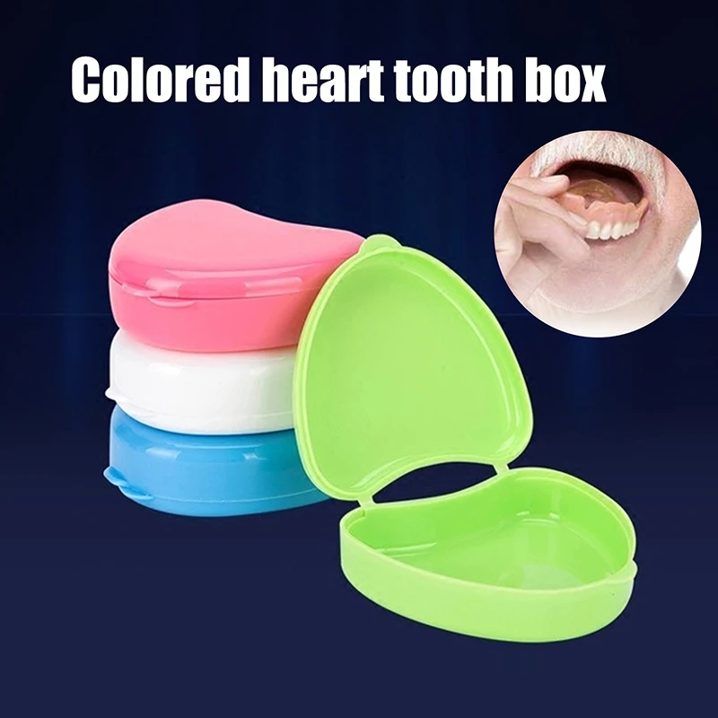 

Portable Heart Multicolour Orthodontic Retainer Box Teeth Oral Denture Dental Storage Case Prosthesis Teeth Container Boxes