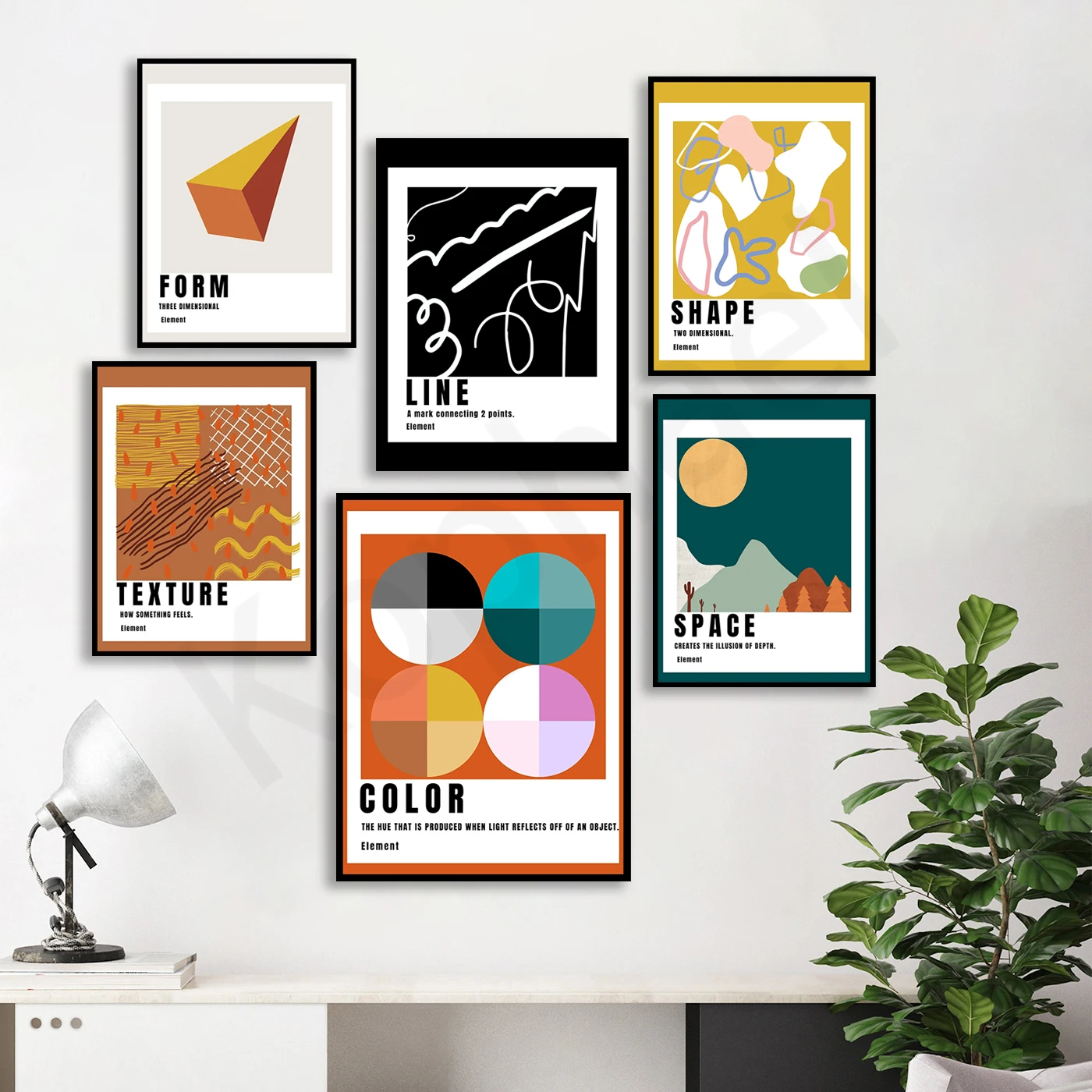 Pantone Abstract Geometric Art. Inspire Modern Elements. Home Wall Decor Poster