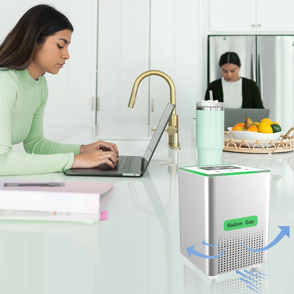 Indoor Air Quality Radon Detector with SD Data Recording Pulse Ionization Chamber Sensor 10 Minutes First Readings