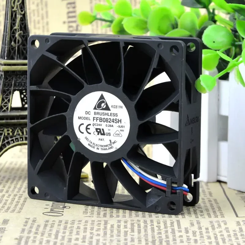 Original Delta FFB0824SH 24V 0.28A 80mm 8025 Temperature Control High Airflow Fan with Speed Measurement for Delta