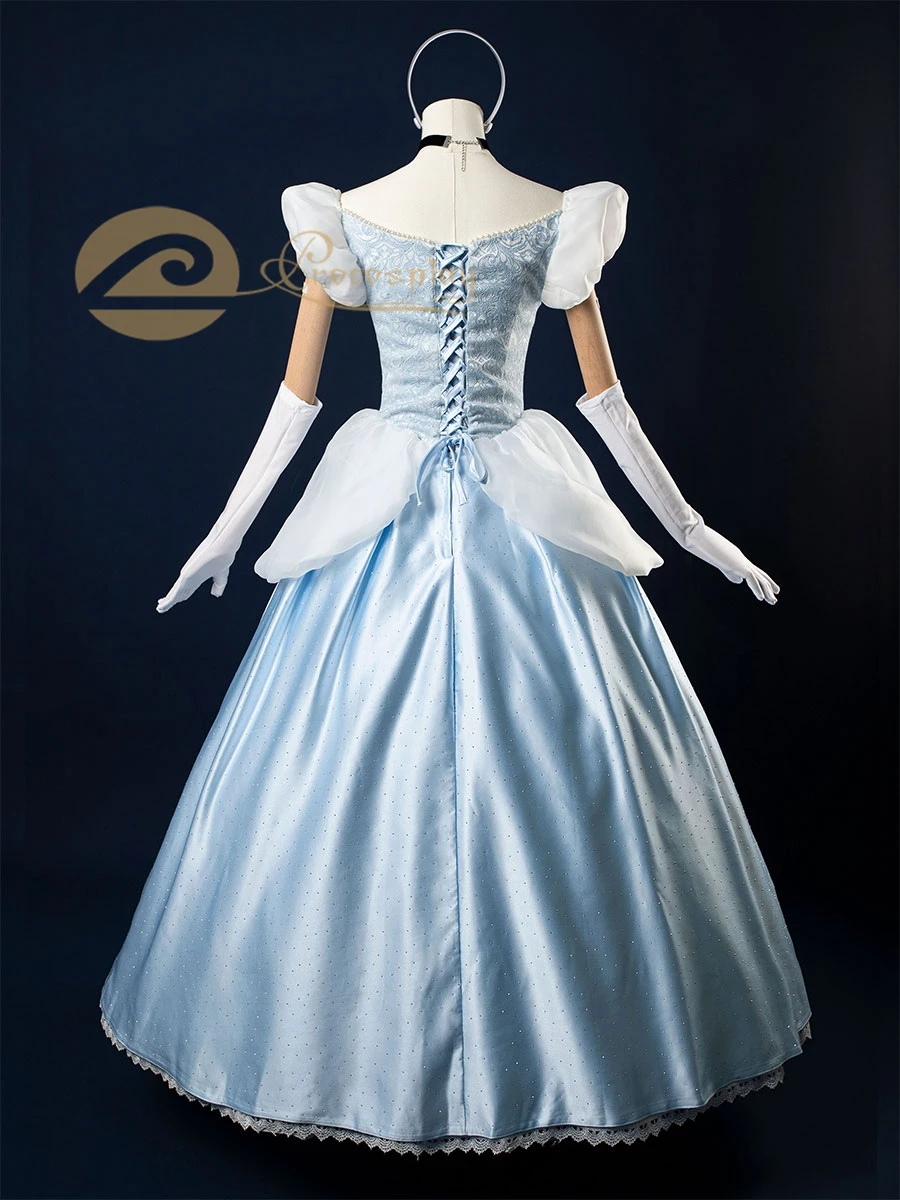 Halloween Cinderella Cartoon Version Cosplay Costume Women Girls Wedding Dress Outfit C08290