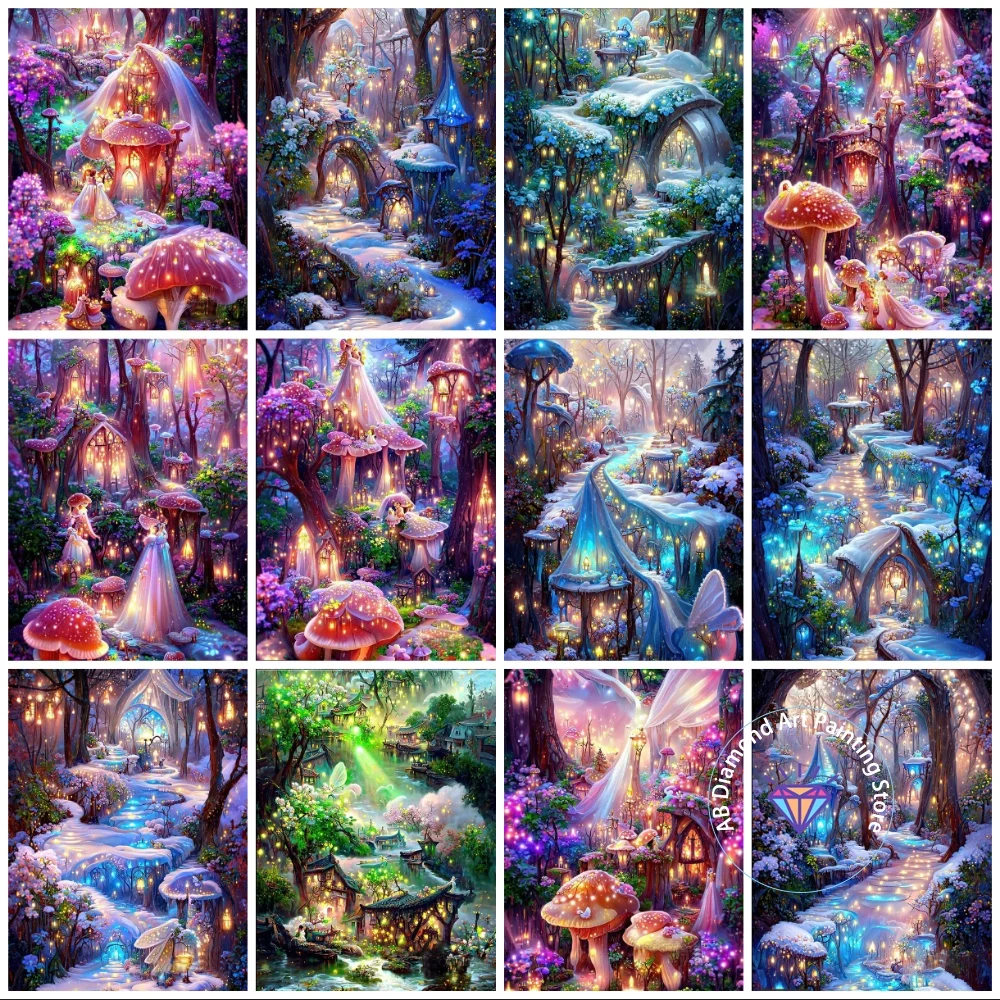 

New Dream Forest Scenery AB Diamond Painting Kit Square Round Diamond 5D DIY Mosaic Handmade Art Adult Gift Home Decoration