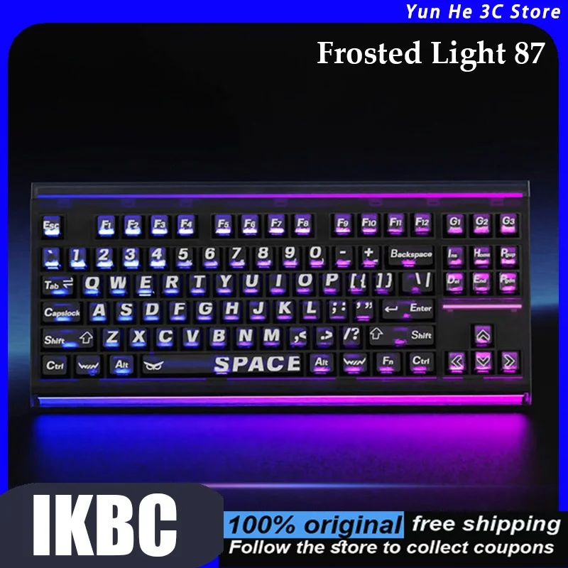 iKBC Frosted Light 87 Mechanical Keyboard 87-Key Tri-Mode Hot-Swappable RGB Backlit for Gaming Office Compatible with Desktop