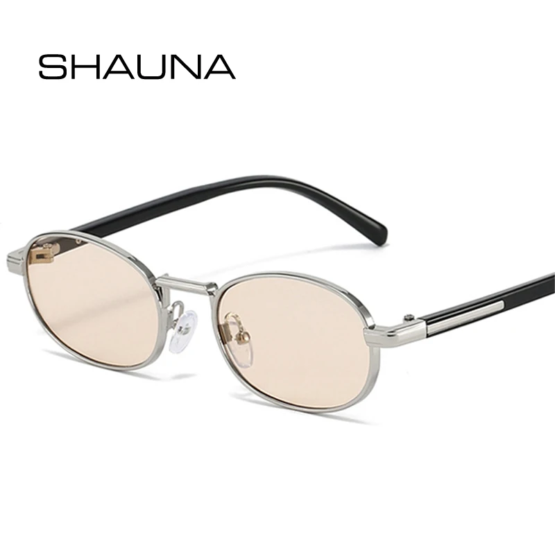 SHAUNA Ins أزياء شعبية البيضاوي الرجال النظارات الشمسية تتجه التدرج النساء فاسق ظلال UV400
